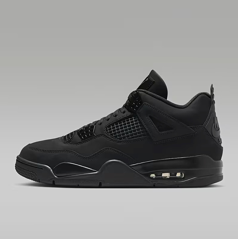 Jordan Black Cat Air 4 Lace-Up Closure, Cushioned EVA Insole & Durable Rubber Outsole, Versatile for Casual Attire, Sneakers for Men, Sneakers for Men High Quality, Sneakers for Men Fashion FV5029-010