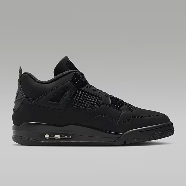 Jordan Black Cat Air 4 Lace-Up Closure, Cushioned EVA Insole & Durable Rubber Outsole, Versatile for Casual Attire, Sneakers for Men, Sneakers for Men High Quality, Sneakers for Men Fashion FV5029-010