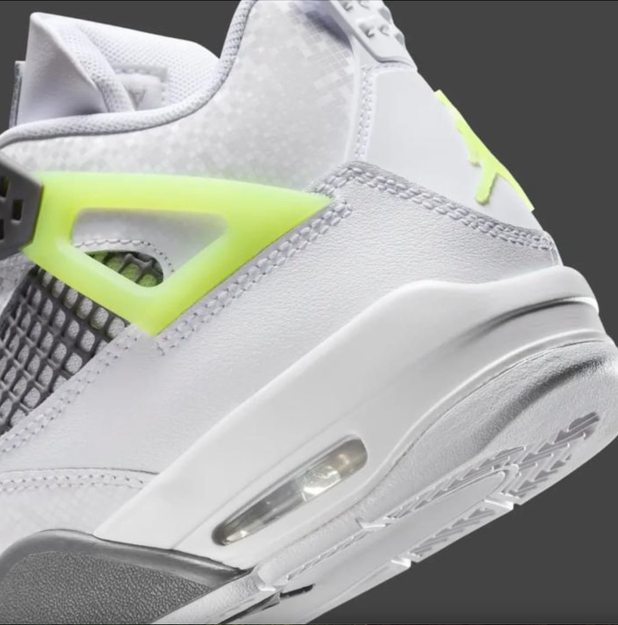 Jordan Retro 4 White/Lemon Twist Sneakers  (Size 5 Boys') SKU HJ5990-100